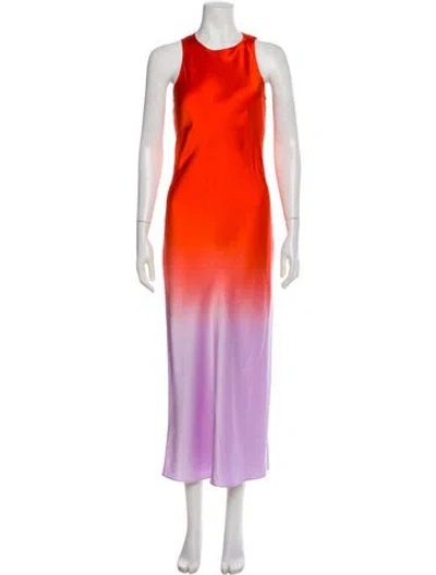Pre-owned Frame Silk Long Dress In Orange