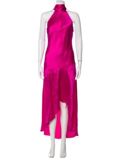 Pre-owned Frame Silk Long Dress In Pink