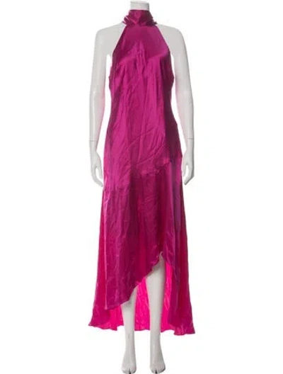 Pre-owned Frame Silk Long Dress In Pink