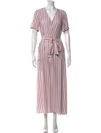 Pre-owned Frame Silk Long Dress In Pink