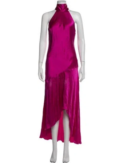 Pre-owned Frame Silk Long Dress In Purple