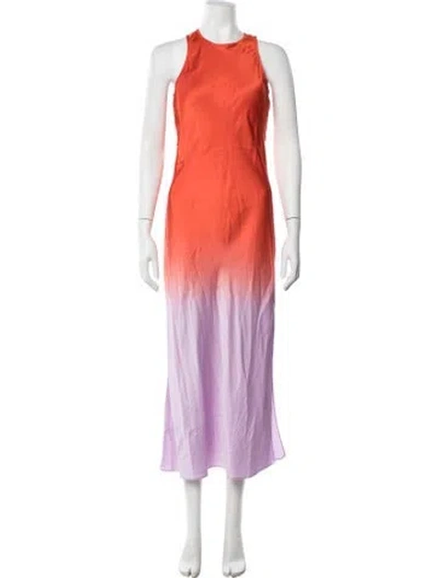 Pre-owned Frame Silk Long Dress In Red