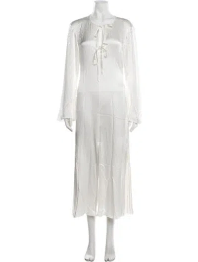 Pre-owned Frame Silk Long Dress In White