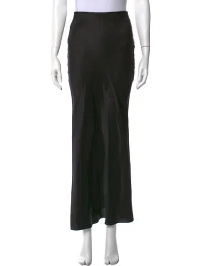 Pre-owned Frame Silk Long Skirt In Black