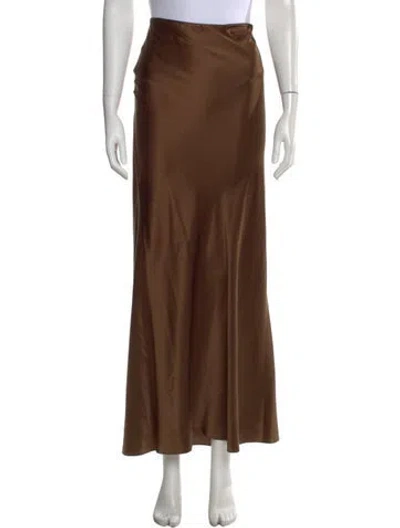 Pre-owned Frame Silk Long Skirt In Brown