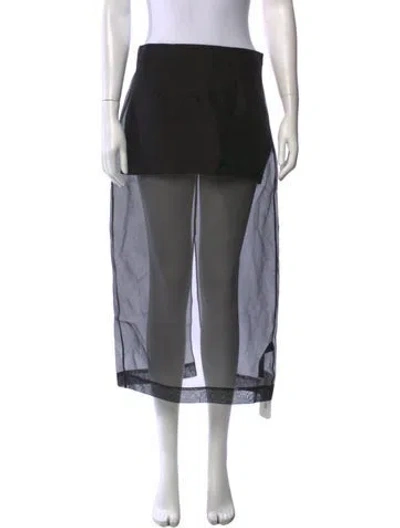 Pre-owned Frame Silk Long Skirt W/ Tags In Black