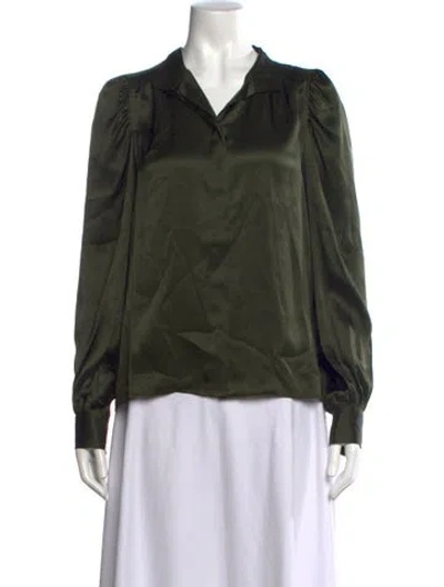 Pre-owned Frame Silk Long Sleeve Blouse