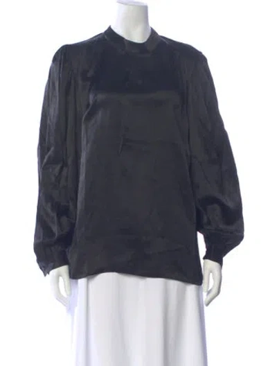 Pre-owned Frame Silk Long Sleeve Blouse In Blue