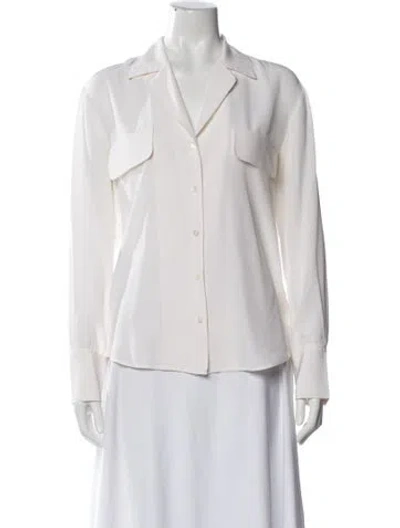 Pre-owned Frame Silk Long Sleeve Blouse In Neutral