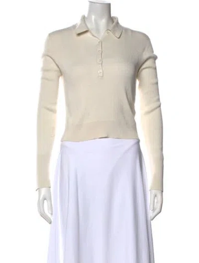 Pre-owned Frame Silk Long Sleeve Polo In Neutral