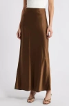 Frame Womens Moss Column Elasticated-waistband Silk Maxi Skirt In Moss