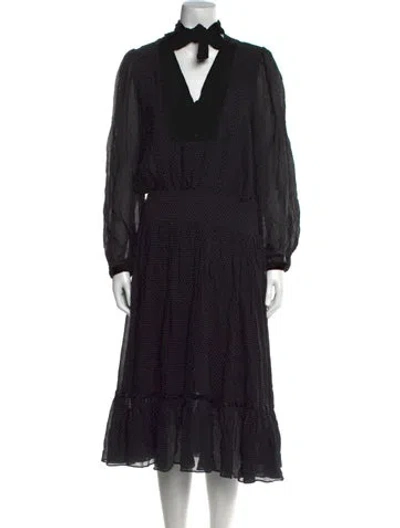 Pre-owned Frame Silk Midi Length Dress In Black