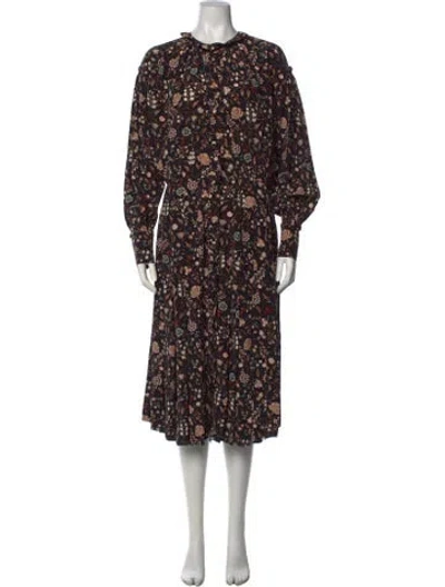 Pre-owned Frame Silk Midi Length Dress In Black