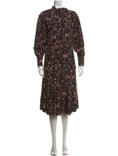 Pre-owned Frame Silk Midi Length Dress In Black