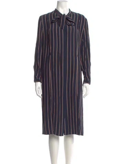 Pre-owned Frame Silk Midi Length Dress In Blue