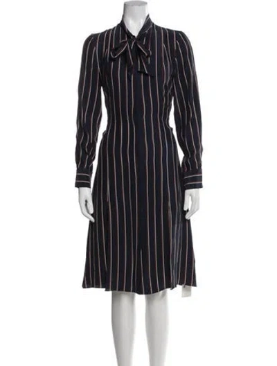 Pre-owned Frame Silk Midi Length Dress In Blue