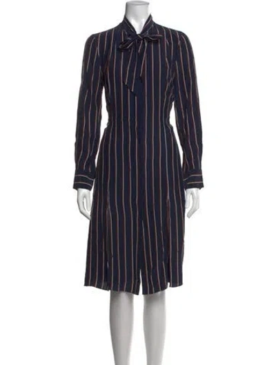 Pre-owned Frame Silk Midi Length Dress In Blue