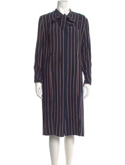 Pre-owned Frame Silk Midi Length Dress In Blue