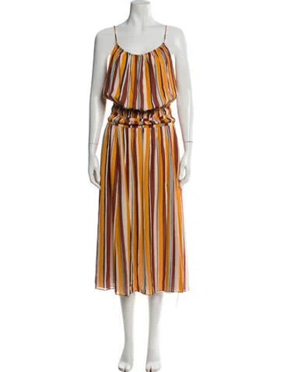 Pre-owned Frame Silk Midi Length Dress In Multi