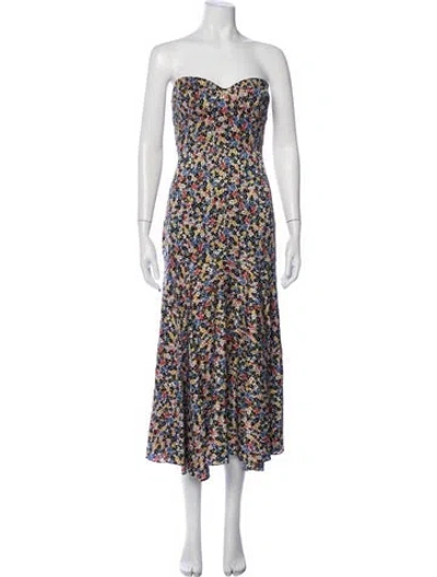 Pre-owned Frame Silk Midi Length Dress In Multi