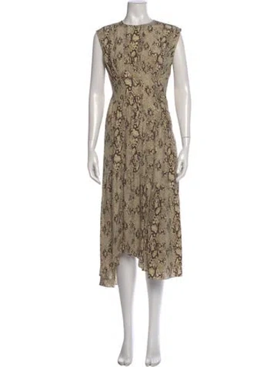 Pre-owned Frame Silk Midi Length Dress In Neutral