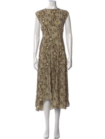 Pre-owned Frame Silk Midi Length Dress In Neutral
