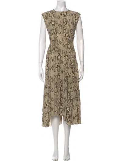 Pre-owned Frame Silk Midi Length Dress W/ Tags In Neutral