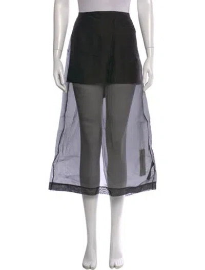 Pre-owned Frame Silk Midi Length Skirt In Black