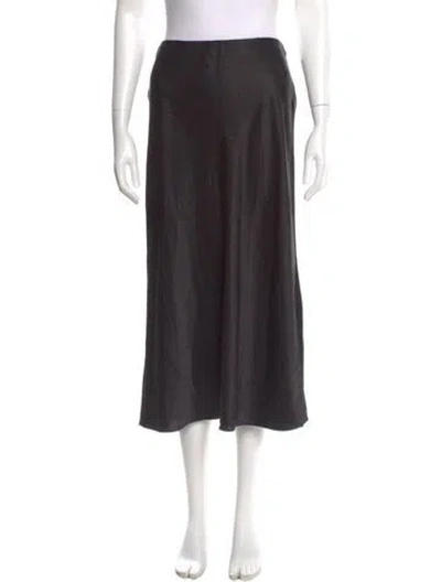 Pre-owned Frame Silk Midi Length Skirt In Black