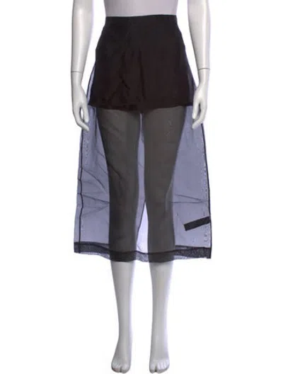 Pre-owned Frame Silk Midi Length Skirt In Blue