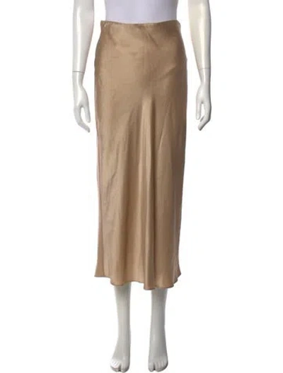 Pre-owned Frame Silk Midi Length Skirt In Neutrals