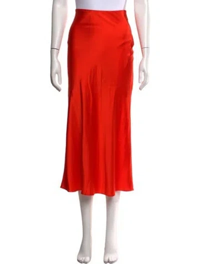 Pre-owned Frame Silk Midi Length Skirt In Orange