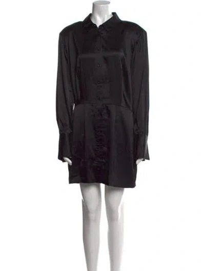 Pre-owned Frame Silk Mini Dress In Black