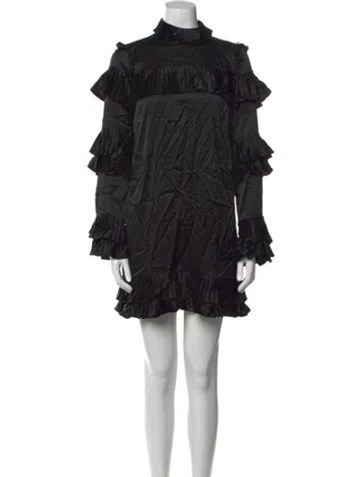 Pre-owned Frame Silk Mini Dress In Black
