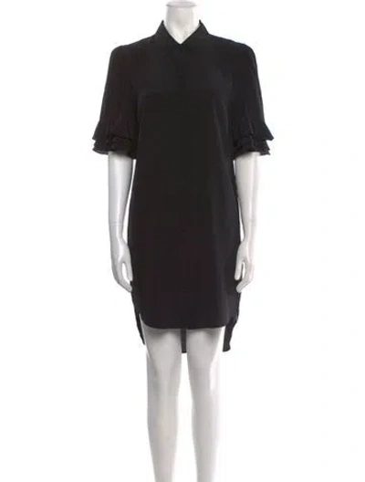 Pre-owned Frame Silk Mini Dress In Black