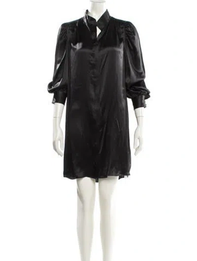 Pre-owned Frame Silk Mini Dress In Black