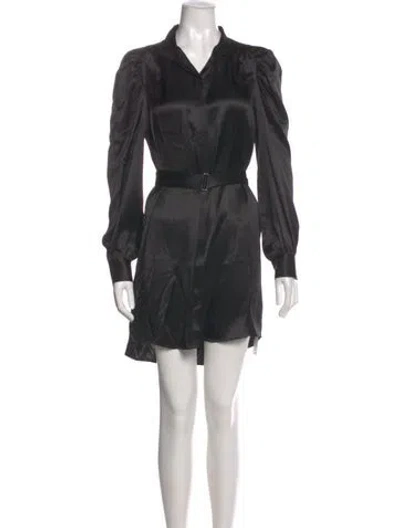Pre-owned Frame Silk Mini Dress In Black