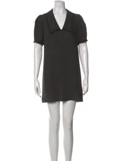 Pre-owned Frame Silk Mini Dress In Black