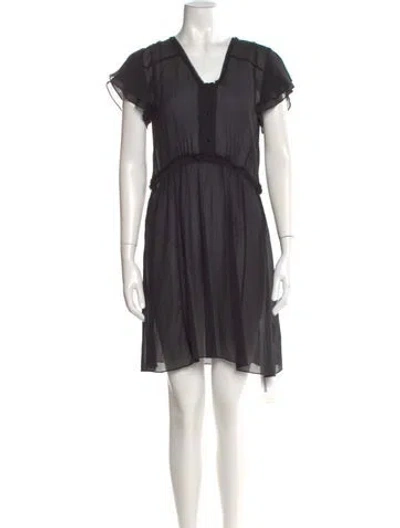 Pre-owned Frame Silk Mini Dress In Black
