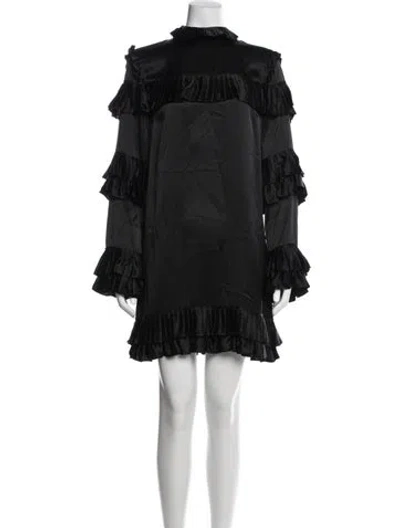 Pre-owned Frame Silk Mini Dress In Black