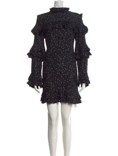 Pre-owned Frame Silk Mini Dress In Black
