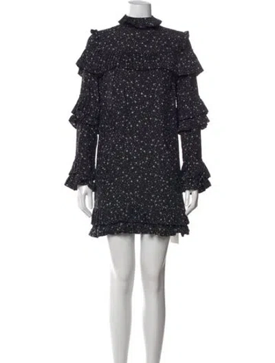 Pre-owned Frame Silk Mini Dress In Black
