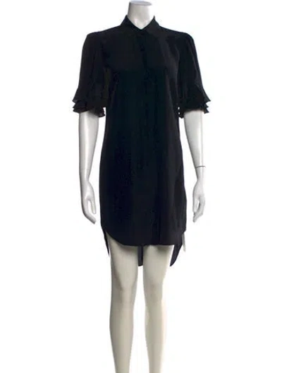 Pre-owned Frame Silk Mini Dress In Black