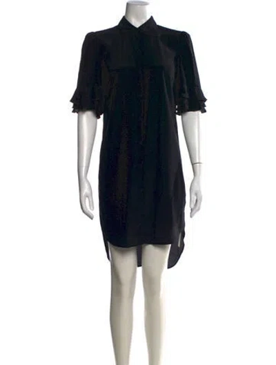 Pre-owned Frame Silk Mini Dress In Black
