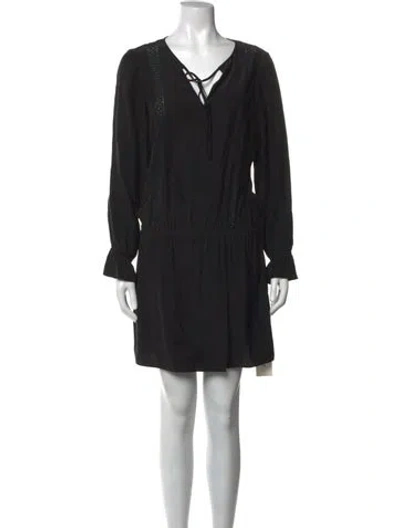 Pre-owned Frame Silk Mini Dress In Black