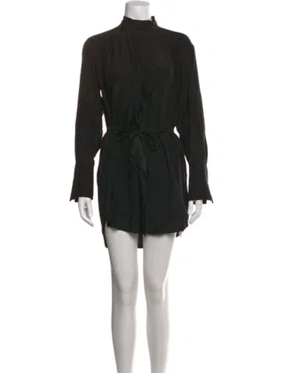 Pre-owned Frame Silk Mini Dress In Black