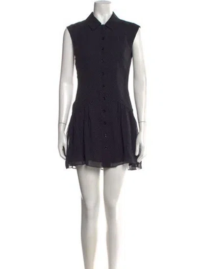 Pre-owned Frame Silk Mini Dress In Black