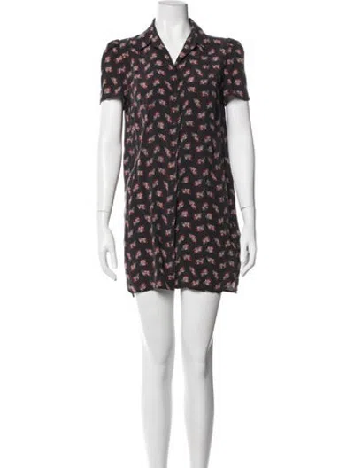 Pre-owned Frame Silk Mini Dress In Black