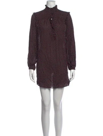 Pre-owned Frame Silk Mini Dress In Black/red