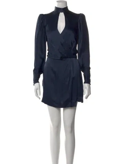 Pre-owned Frame Silk Mini Dress In Blue